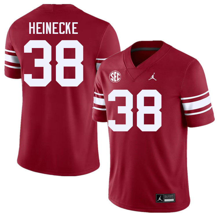 #38 Owen Heinecke Oklahoma Sooners 2024 SEC Conference College Football Jerseys-Throwback